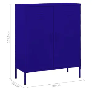 Berkfield Storage Cabinet Navy Blue 80x35x101.5 cm Steel