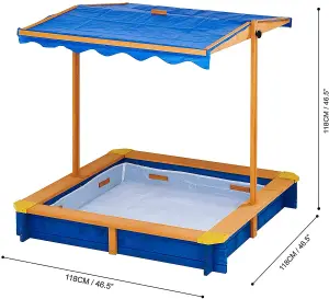 Childrens Sand Pit with Lid - Wooden Sand Box - 1.2m x 1.2m