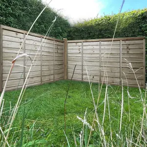 Lap Garden Fence Panel (Pack of 5) 6ftx4ft W:183cm x H:120cm Pressure Treated Heavy Duty Wooden Larch