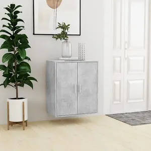 Berkfield Shoe Cabinet Concrete Grey 60x35x70 cm Engineered Wood