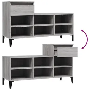 Berkfield Shoe Cabinet Grey Sonoma 102x36x60 cm Engineered Wood