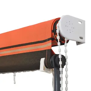 Berkfield Retractable Awning with LED 250x150 cm Orange and Brown