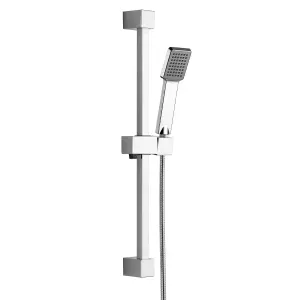 Nes Home Olive Square 3 Way Concealed Thermostatic Shower Mixer Valve, Shower Head, Handset, Slider Rail, Bath Filler Set