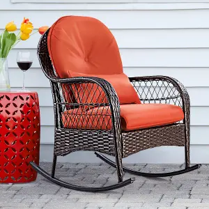 Costway Wicker Rocking Chair for Garden Patio