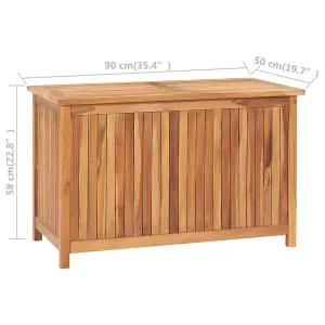 Berkfield Garden Storage Box 90x50x58 cm Solid Teak Wood