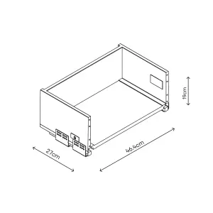 GoodHome Soto Soft-close Slimline deep drawer box (W)500mm