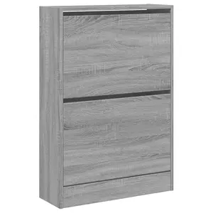 Berkfield Shoe Cabinet Grey Sonoma 60x21x87.5 cm Engineered Wood