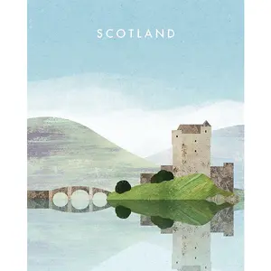 Henry Rivers Scotland Eilean Donan Castle Canvas Print Multicoloured (50cm x 40cm)