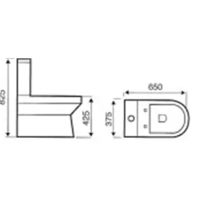 Premium CLOSED BACK Toilet Set (Lyon) - Rimless Pan - Cistern - Soft Close Seat - Includes Chrome Flush Button