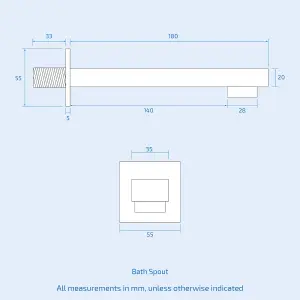 Nes Home Square 3 Way Concealed Shower Mixer Valve, Spout, Shower Head, Arm, Handheld set