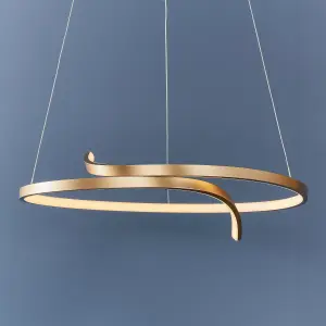 Anson Lighting Navarre Pendant light finished in Brushed gold plated finish and white silicone