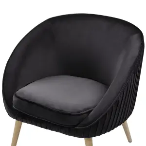 Beliani Modern Armchair TROMSO Velvet Black