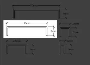 ILCOM decorative profile U 40mm x 2440mm x 0.6mm Copper Brushed Stainless Steel