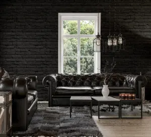 Arthouse Black Brick Wallpaper