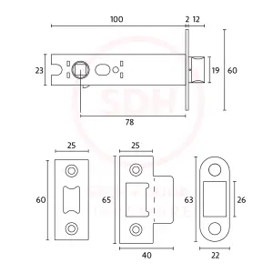 Dart Heavy Duty Tubular Latch 100mm - Polished Chrome