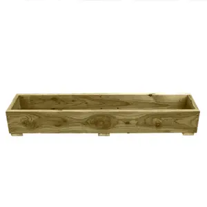 Rustic Wooden Planter 2.1m L x 0.4m W x 4 Boards High