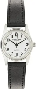 Constant Ladies White Dial Black Strap Watch