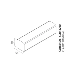 Clarity Glass Un-Grooved Oak Handrail and Base Rail Set 3600mm (L)3600mm (W)58mm (H)60mm