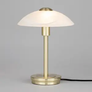 Litecraft Alasbaster Touch Satin Brass Table Lamp