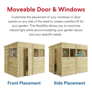 BillyOh Switch Tongue and Groove Pent Wooden Shed - 16x6 Windowed - 15mm Thickness