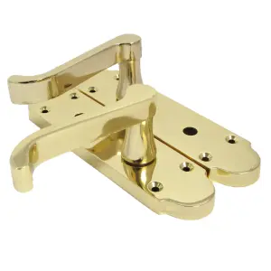 Epsom Door Handle Bathroom Lock Scroll Lever - Brass Pack