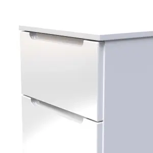 Milan Ready assembled White 5 Drawer Bedside chest (H)1067mm (W)370mm (D)390mm