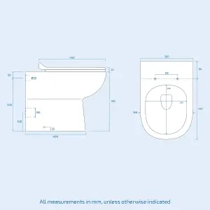 Nes Home Modern 500mm Back To Wall Toilet with Flat Pack WC Unit White