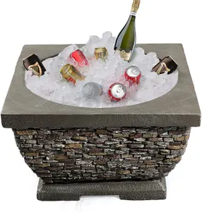 Homeology Fireology TONTERIA Prestigious Garden Fire Pit Brazier and Barbecue with Eco-Stone Finish