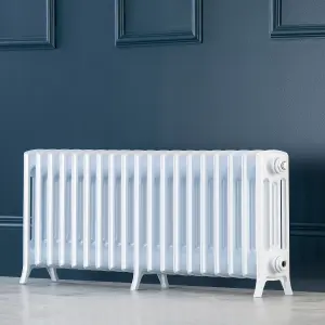 Arroll Edwardian Cast aluminium White 19 Column Radiator, (W)1142mm x (H)450mm