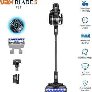 Vax CLSV-B5KP ONEPWR Blade 5 Pet 18V Cordless Vacuum Cleaner Blue & Grey Grey/Silver - Refurbished | Direct Vacuums