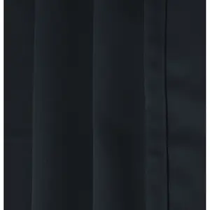 Fiffer Polyester Blackout Pinch Pleat Curtain Pair Black / 229 x 229 cm