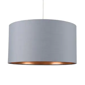 ValueLights Reni Grey and Copper X-Large Ceiling Pendant Light Shade