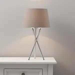 GoodHome Gooban Chrome effect Floor & table lamp