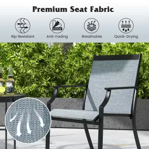 Costway Set of 2 Patio Dining Chairs Outdoor Garden Porch Armchairs w/ Breathable Seat