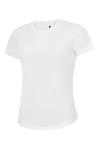 Uneek - Unisex Ultra Cool T Shirt - 100% Polyester Textured Breathable Fabric with Wic - White - Size L