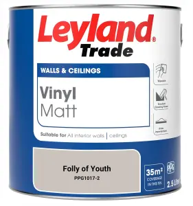 Leyland Trade Vinyl Matt Walls & Ceilings Emulsion Paint Folly of Youth (PPG1017-2) 2.5L