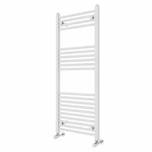 Wiest Straight Heated Towel Rail Radiator Bathroom Ladder Warmer White / 120cm H x 50cm W x 3cm D