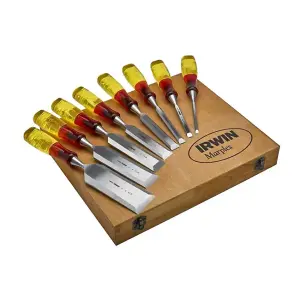 Irwin Chisel Set Marples 8PC Splitproof M373 Wood 6-50mm Boxed NEW