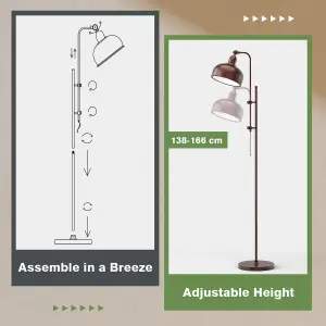 Costway Industrial Metal Floor Lamp Height Adjustable Tall Lightstand w/ 180 Degree Lampshade