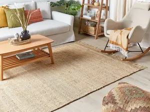 Jute Area Rug 160 x 230 cm Beige ABANA