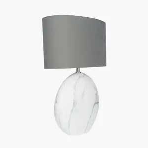 Large Marble Effect Ceramic Table Lamp