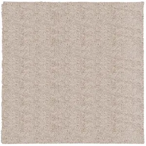 Shaggy Rug PAMPLONA High Pile Modern Beige 120x120 cm