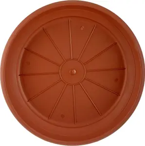 Round Plastic Plant Pot Saucers Terracotta 28cm