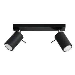 Ring Steel Black 2 Light Classic Ceiling Light