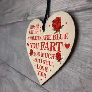 Red Ocean Anniversary Valentines Day Gifts for Her Him Wood Heart Funny I Love You Husband Wife Gifts