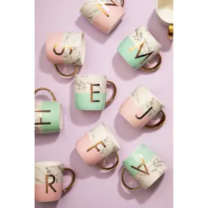 Maison by Premier Mimo Pastel Pink F Letter Monogram Mug