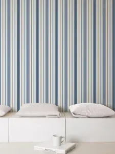 Galerie Smart Stripes 2 Blue Barcode Stripe Smooth Wallpaper