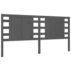 Berkfield Bed Frame with Headboard Grey 200x200 cm Solid Wood