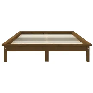 Berkfield Bed Frame Honey Brown 135x190 cm Double Solid Wood Pine