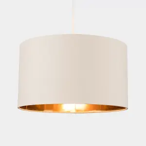 ValueLights Reni Large Modern Beige and Gold Pendant Ceiling Light Shade